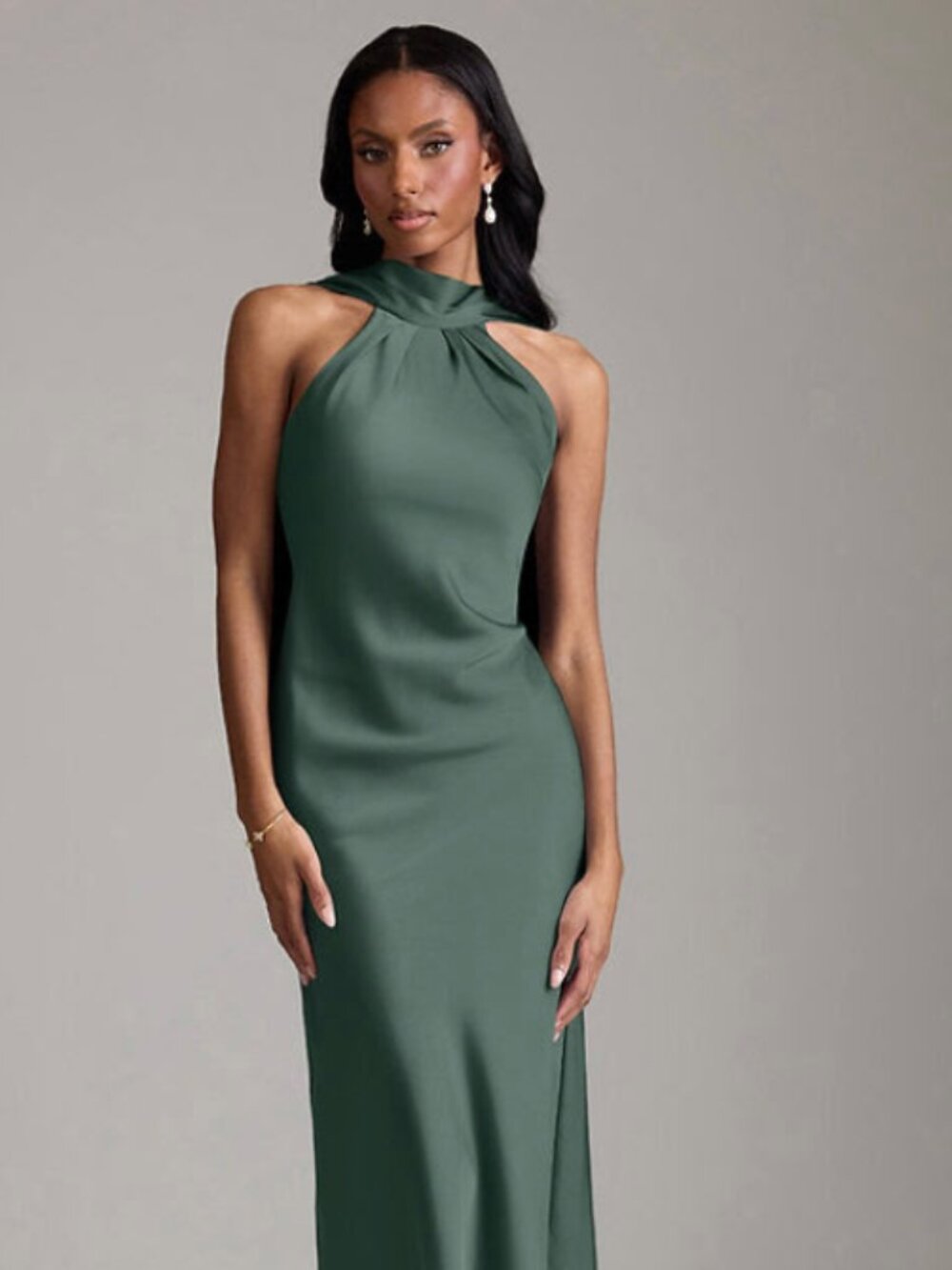 Azazie Cassiana Bridesmaid Dress – Sea Moss – Size 6
